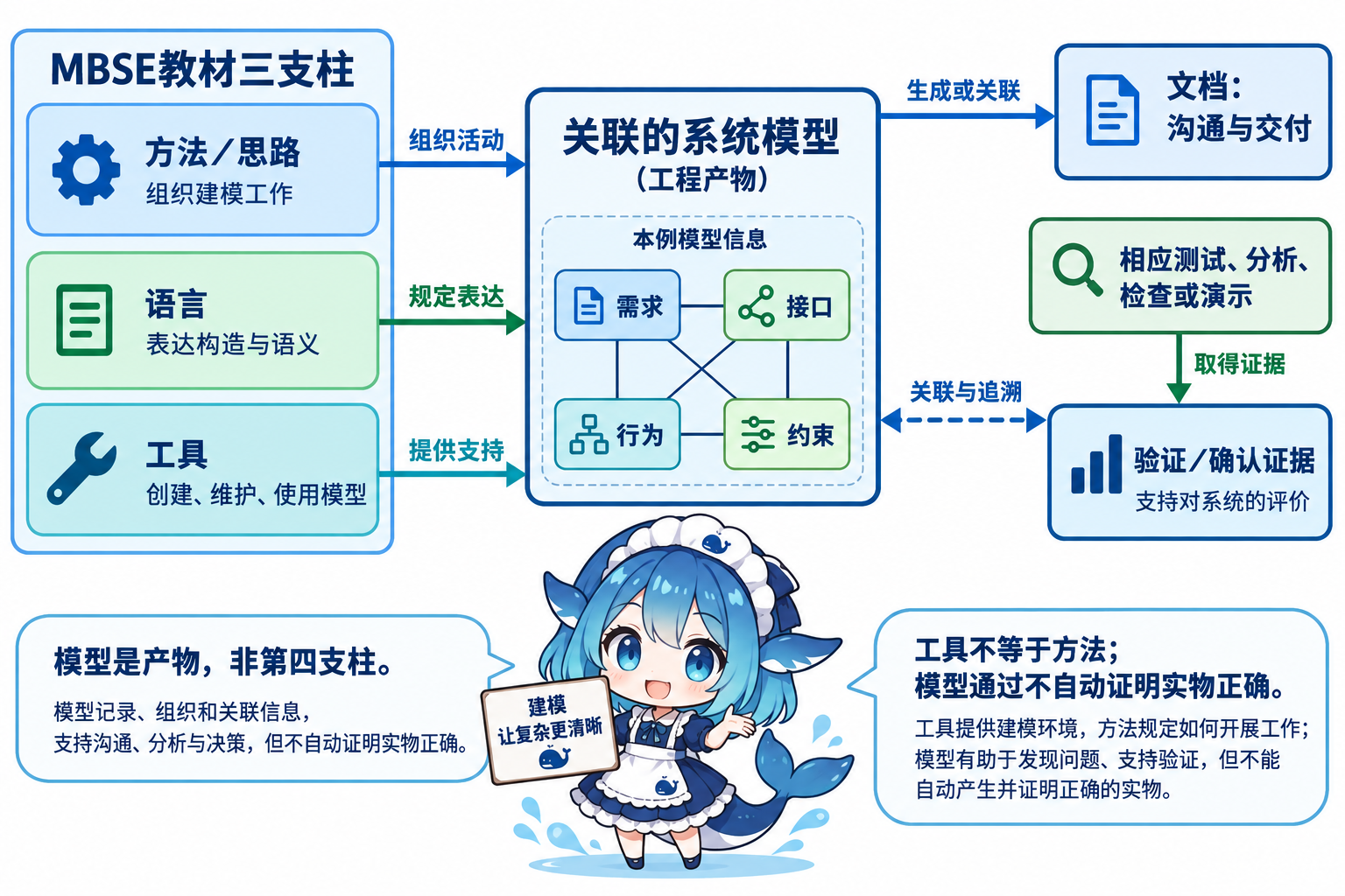 MBSE方法语言工具模型产物及文档证据的职责与追溯关系