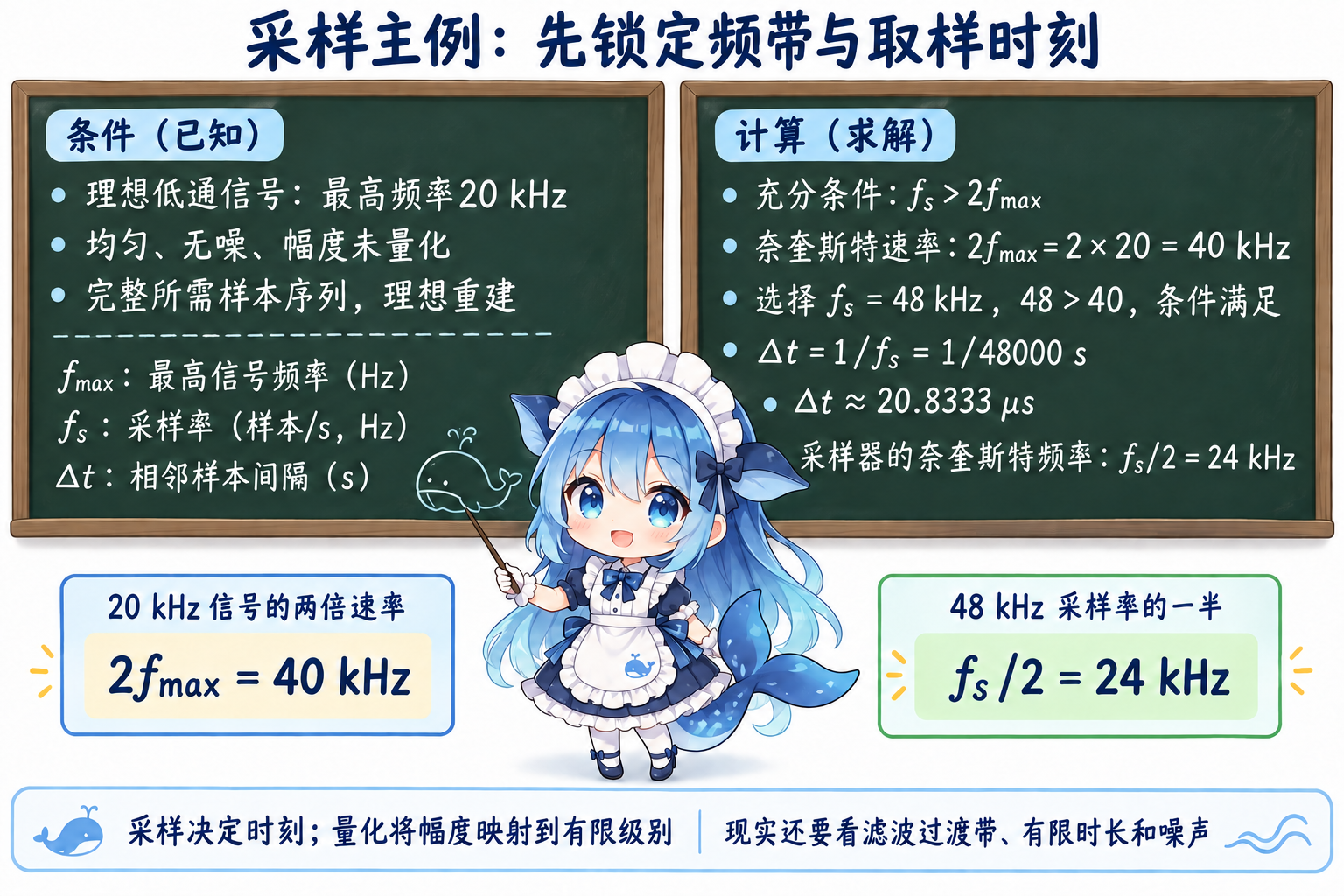 48kHz采样20kHz理想低通信号的条件变量采样间隔与奈奎斯特量